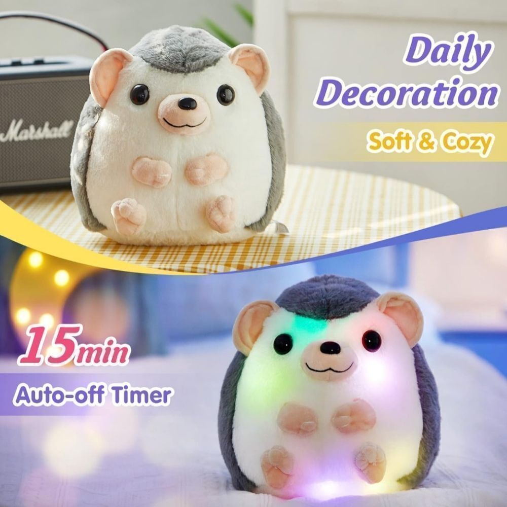 New Without Tags Round Hedgehog Glow Plush